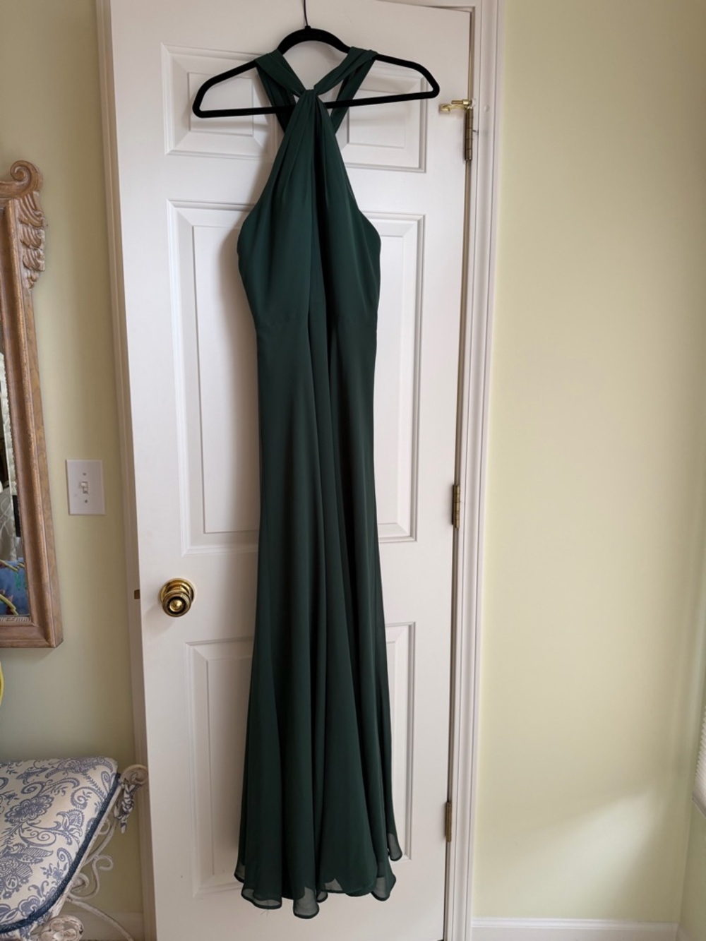 Jenny Yoo Twisted Halter Green Bridesmaid Dress